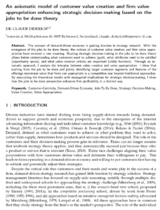An axiomatic model of customer value creation and firm value appropriation enhancing strategic decision-making based on the jobs to be done theory